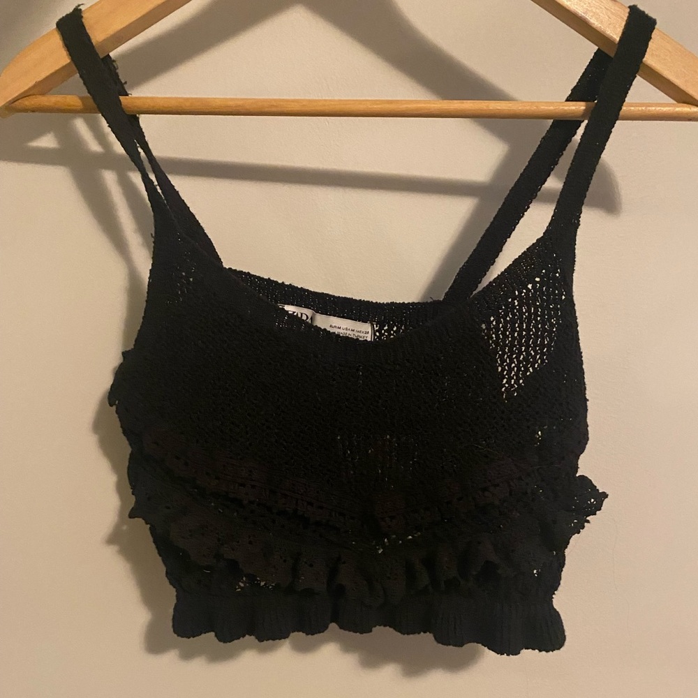 Zara jacquard knit crop top